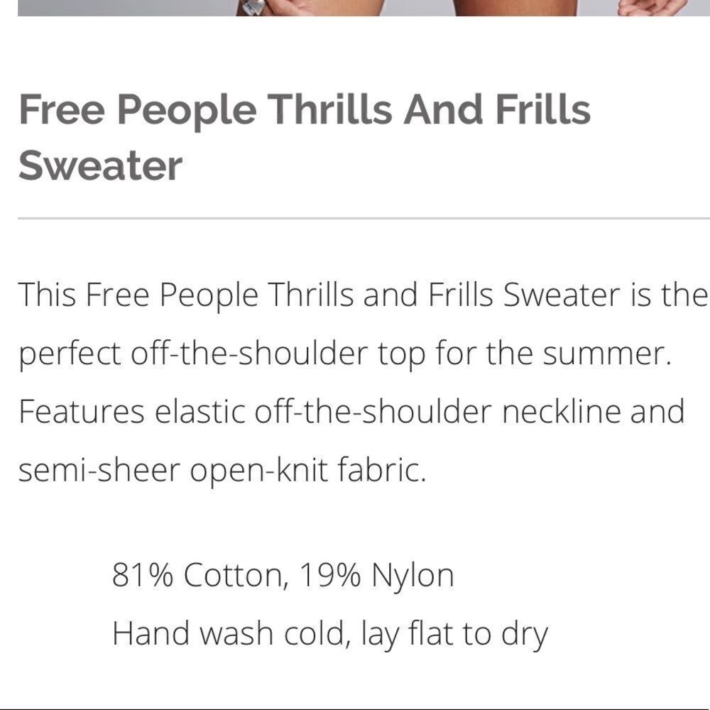 Free people Thrills & Frills Sweater Ivory NWT - Picture 4 of 5